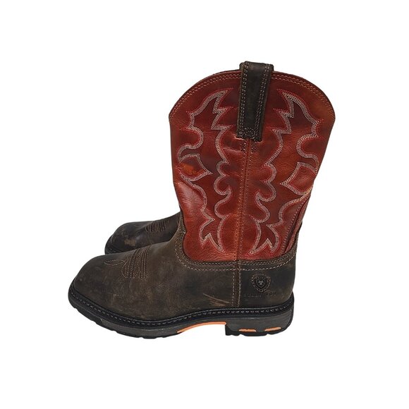 Ariat Men's Workhog Pull On Steel Toe Work Boot 4500093609 Brown Red Size 10D - Picture 4 of 7